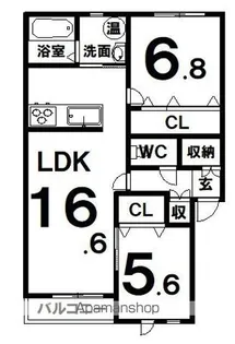 スピカⅡ【201号室】の間取り