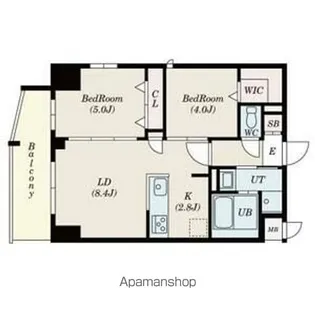 福岡県福岡市東区名島2丁目【マンション】の間取り
