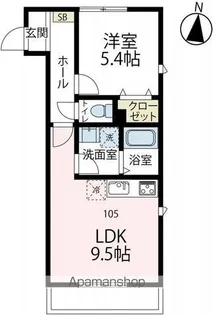 ツァプフェン鎌倉【105号室号室】の間取り