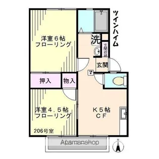 ツインハイムII【2階】の間取り