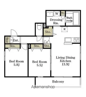 仮)粕谷1丁目メゾン東棟【2階】の間取り