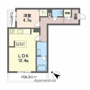シャーメゾンマーレ竹下【305号室】の間取り
