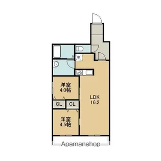 2LDKの間取り画像