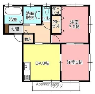 グリーンハイツ辰川【102号室】の間取り