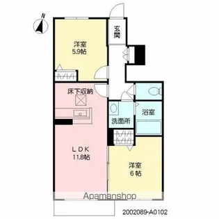 シャーメゾン波多江駅南 A棟【A102号室】の間取り