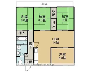 メゾンドール中寺【3階】の間取り