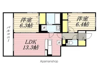 プルヌス コリーヌ【2階】の間取り
