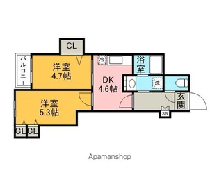 クレイドル藤崎【1階】の間取り
