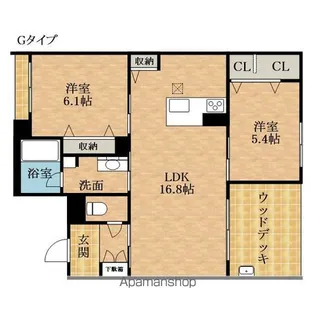 2LDKの間取り画像