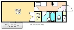 スチューデントハイツ島﨑2号棟【1-B号室】の間取り
