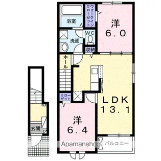 K&K Ⅱ【2階】の間取り