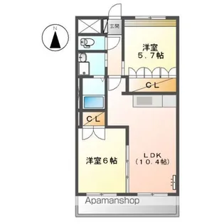 高塚ヒルズ【201号室】の間取り