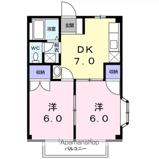 コーポ福【2階】の間取り
