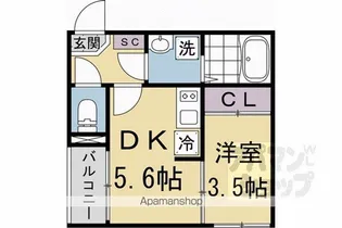 ブライト伏見【301号室】の間取り
