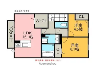 クレール 緑丘【202号室】の間取り