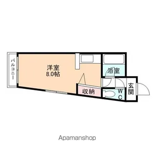 レクリオ野村二枚橋【206号室】の間取り