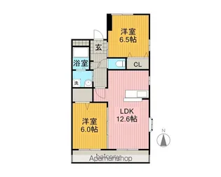シャトー2【2階】の間取り
