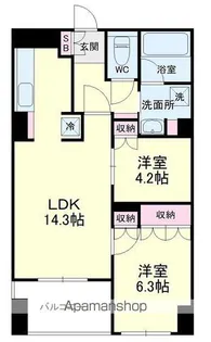 アートフォルム元城【802号室号室】の間取り