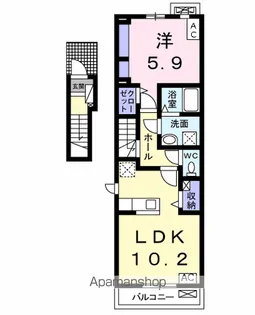 茜ハイツ【206号室】の間取り
