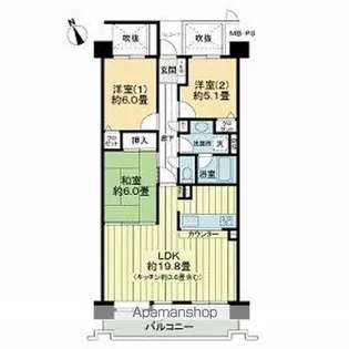 ライオンズガーデン泉中央【8階】の間取り