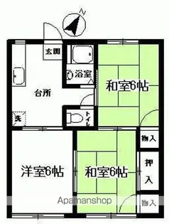 グリーンコート【203号室】の間取り