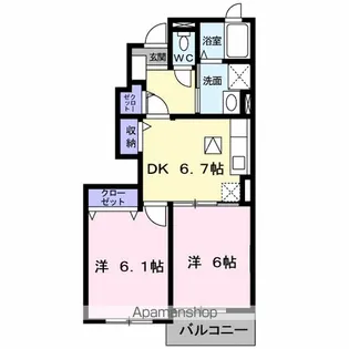 ジェンティーレ B棟【1階】の間取り