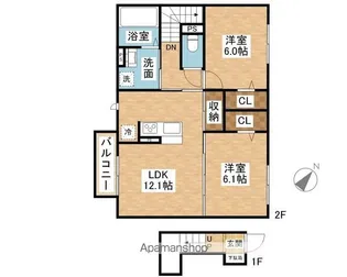 クロシェットⅢ【202号室】の間取り