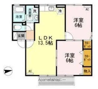 メゾンシャルム木太【2階】の間取り