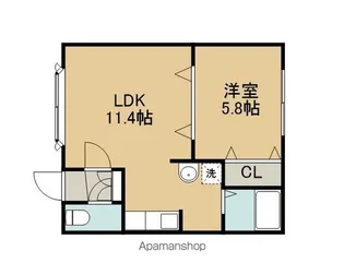 レインボーハウス優Ⅱ【201号室】の間取り
