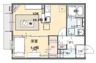 エスポワールタカムラⅡ【2階】の間取り