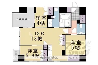 レ・ジェイド京都東洞院【6階】の間取り