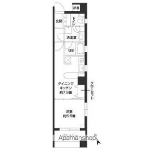 カスタリア新富町Ⅳ【3階】の間取り