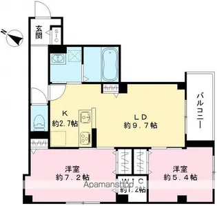 ノーブル バレンヌ【102号室号室】の間取り
