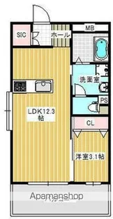 ドミール恵比寿【1階】の間取り