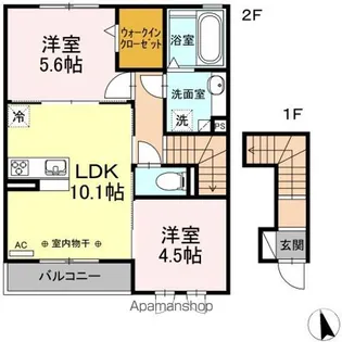 ISLAND M’S (アイランドエムズ)【2階】の間取り