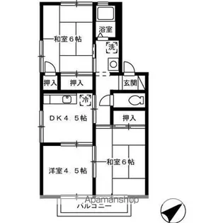 アメニティー中川【2階】の間取り
