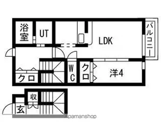 EN FLEURS(アンフルール)【2階】の間取り