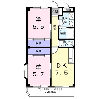 パレ・メルヴェイユー【206号室】の間取り