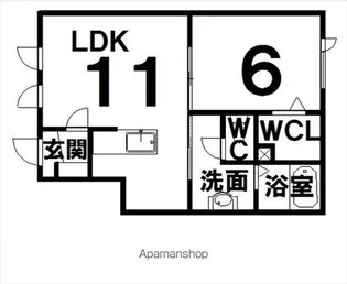 レジデンス アイ・弐号館【2階】の間取り