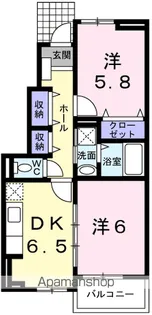 プラシード和 上郡B【1階】の間取り
