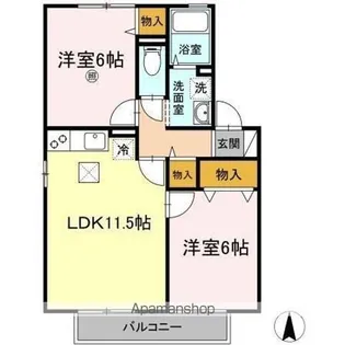 ヴィラ・シュモク【1階】の間取り