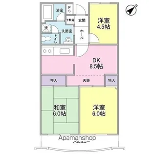 クレセンド・ゴールド諏訪【3階】の間取り