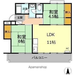 コーポ瀬尾【2階】の間取り