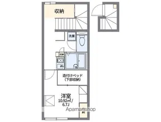 レオパレス鶴羽【2階】の間取り