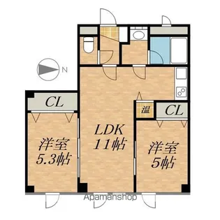ラグ161W【3階】の間取り