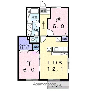 スリーエムB【1階】の間取り