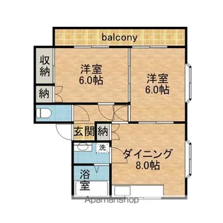 サンライズ知手【1階】の間取り