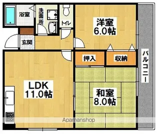 コート上野芝【301号室】の間取り