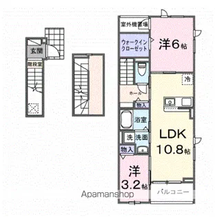 ヒカルサ川越南古谷イースト【3階】の間取り