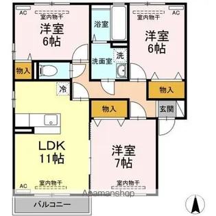 リビングタウン飯岡新田I B【2階】の間取り